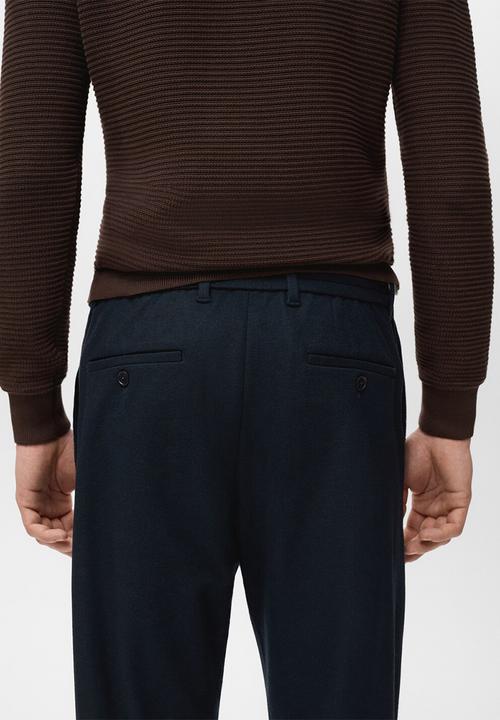 MANGO - Trouserspolar - Navy Blue