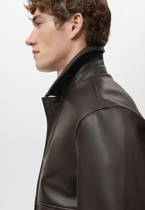 MANGO - Jacket Ely - Brown