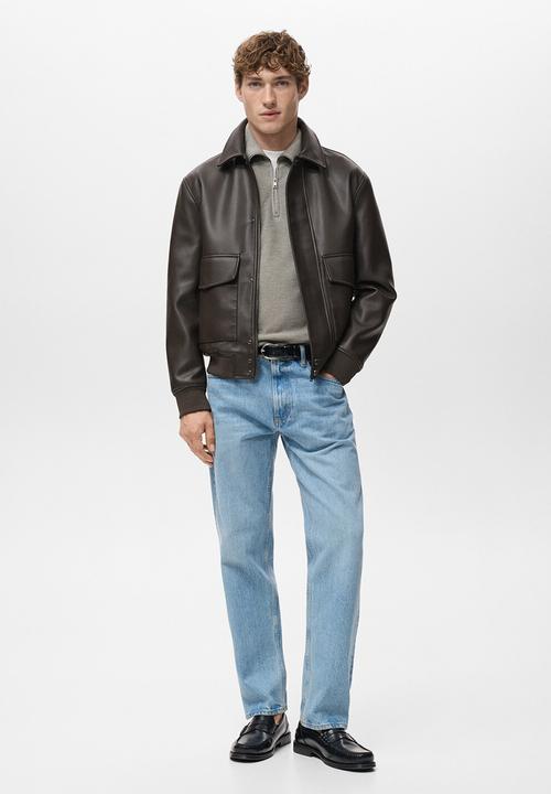 MANGO - Jacket Ely - Brown