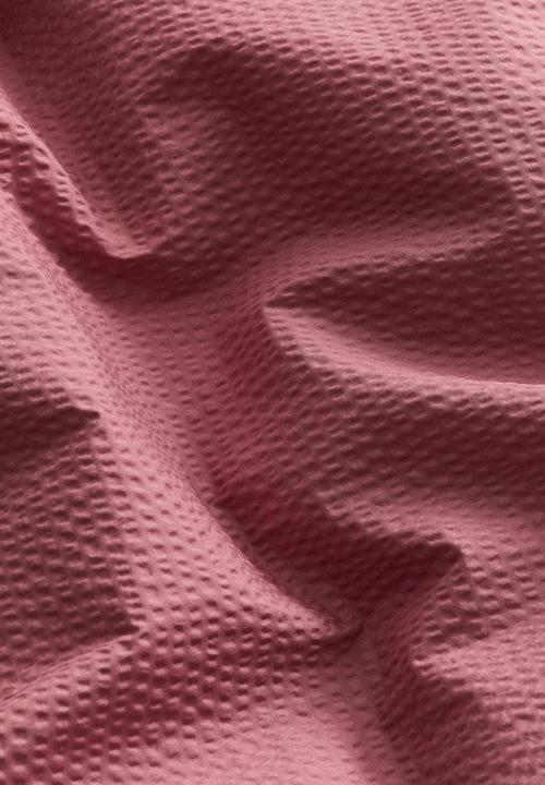 H&M - Seersucker double/king size duvet cover set - dark dusty pink