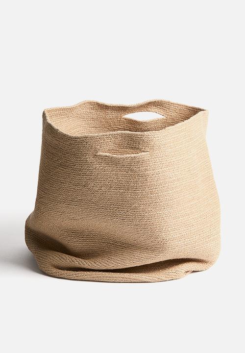 Jute storage basket - light beige