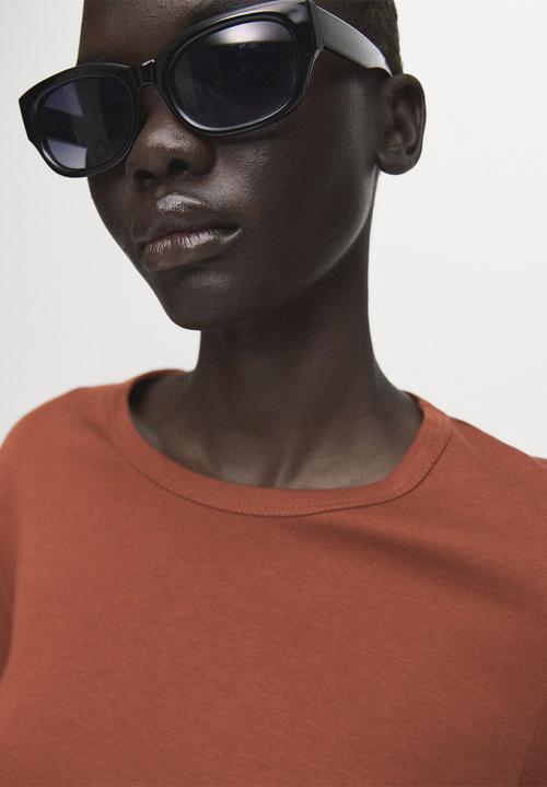 MANGO - T-shirt nisa - rust/copper