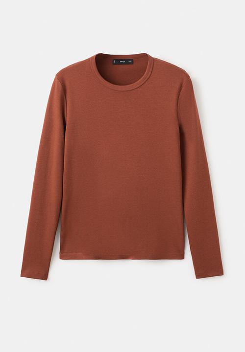 MANGO - T-shirt nisa - rust/copper