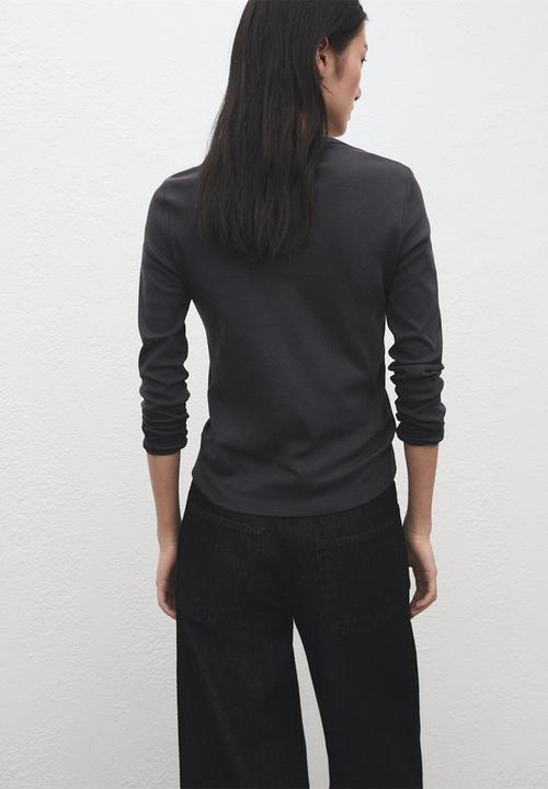 MANGO - T-shirt nisa - charcoal