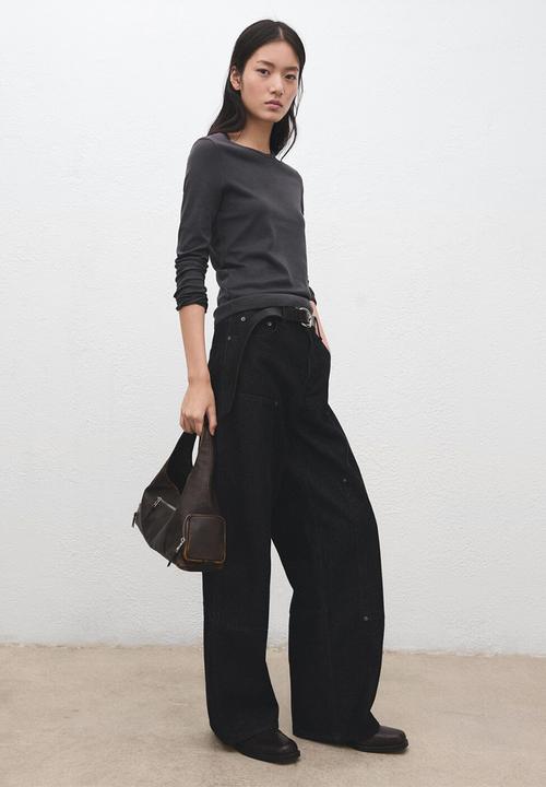 MANGO - T-shirt nisa - charcoal