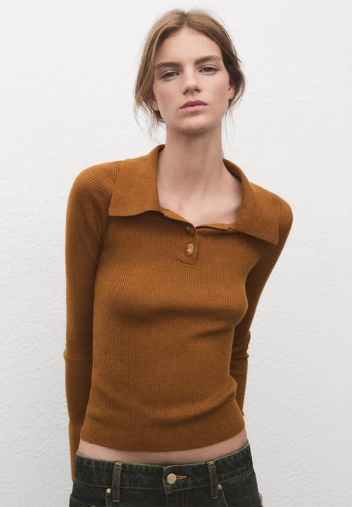 MANGO - Sweater yema - medium brown