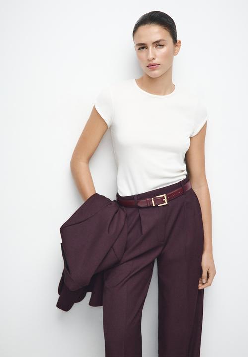MANGO - Trousers hidra - dark red