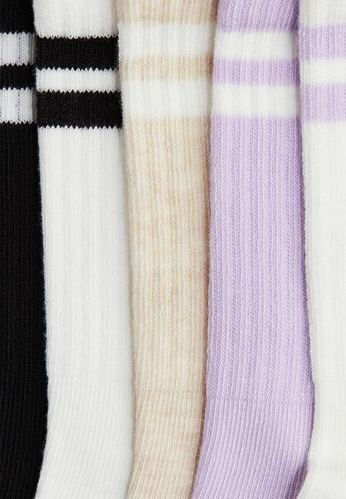 H&M - 5-pack socks - purple/white