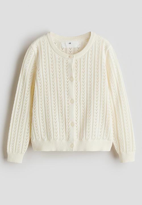H&M - Pointelle-knit cotton cardigan - cream
