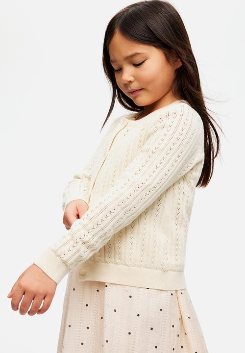 H&M - Pointelle-knit cotton cardigan - cream