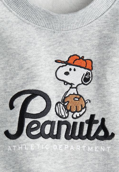 H&M - Oversized printed sweatshirt - light grey marl snoopy