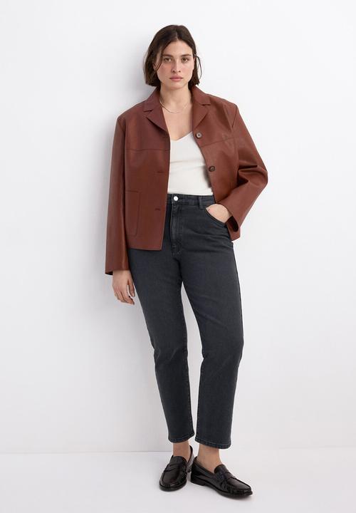 MANGO - Jeans claudia - open gray