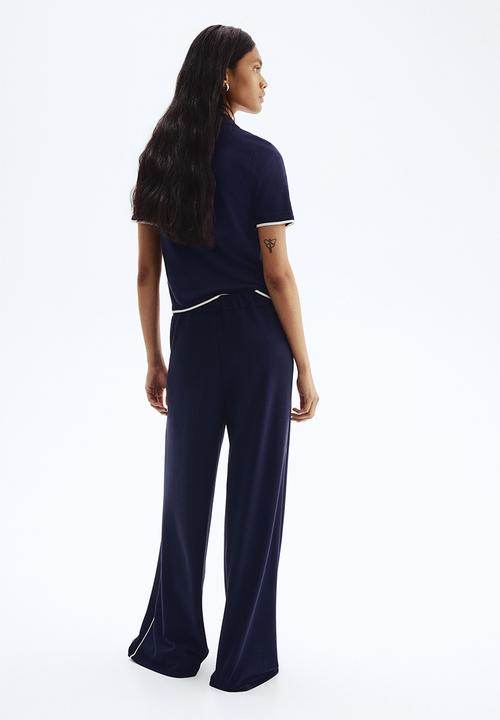 H&M - Wide pull-on trousers - navy blue