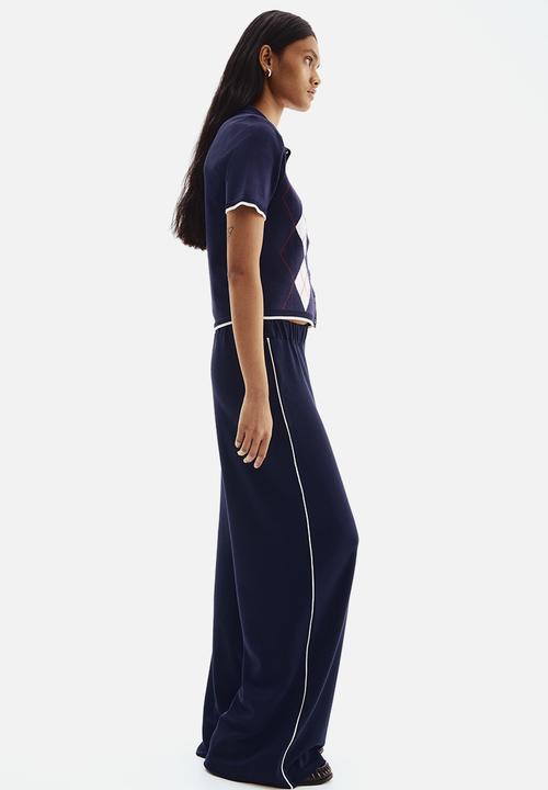 H&M - Wide pull-on trousers - navy blue