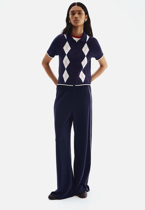 H&M - Wide pull-on trousers - navy blue