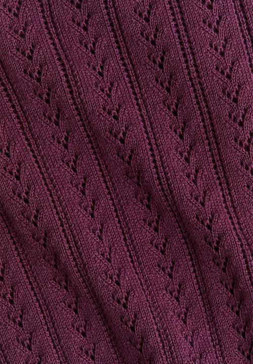 H&M - Pointelle-knit cotton cardigan - plum red 