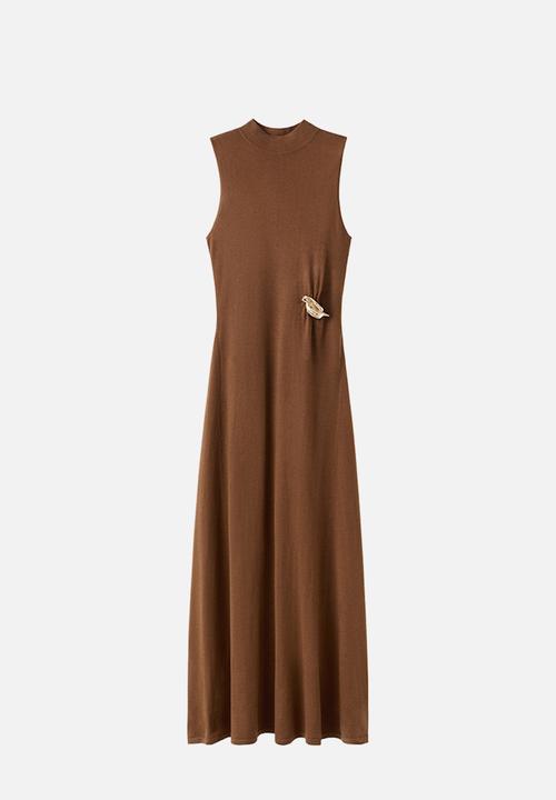 MANGO - Dress carrion - dark brown
