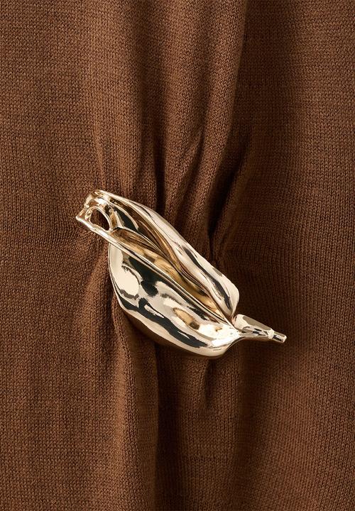 MANGO - Dress carrion - dark brown