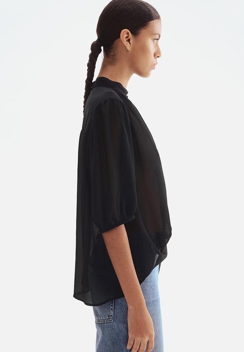 H&M - Crinkled blouse - black
