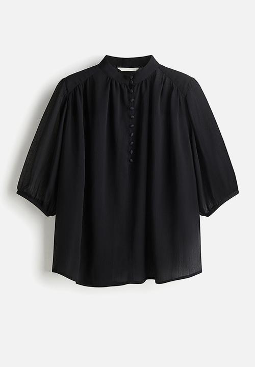 H&M - Crinkled blouse - black
