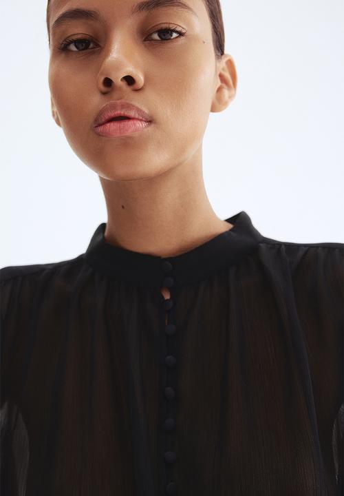 H&M - Crinkled blouse - black