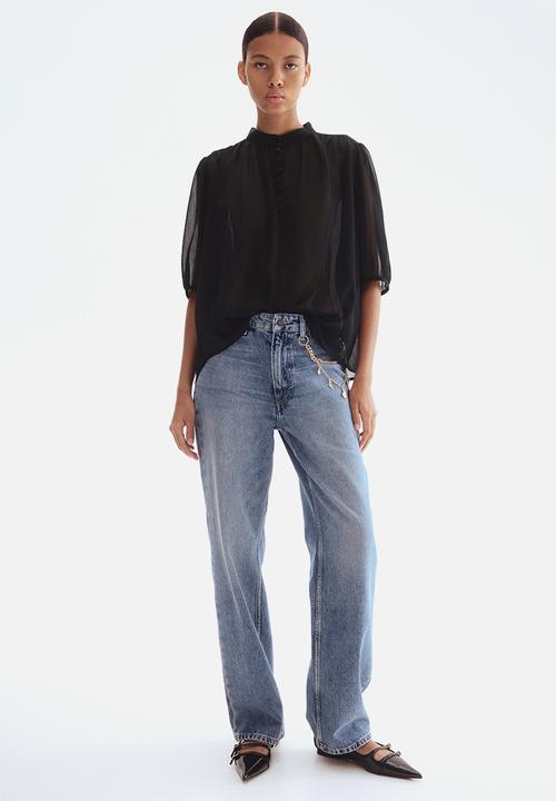 H&M - Crinkled blouse - black