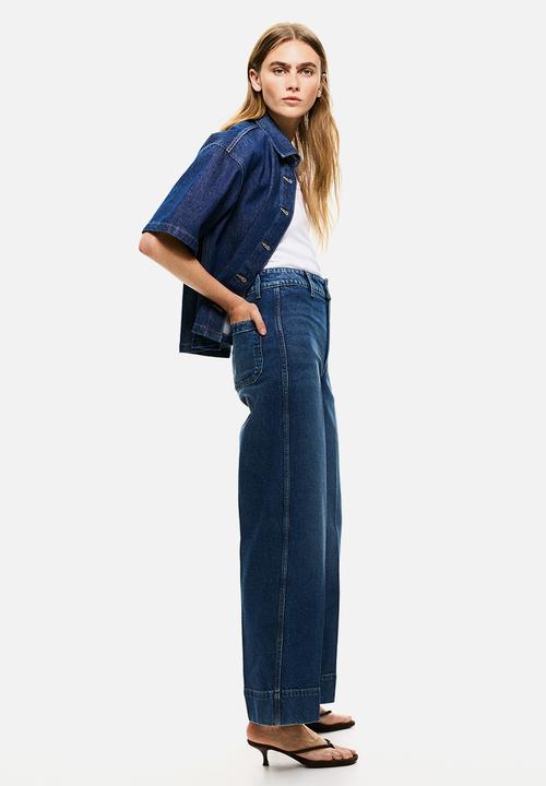 H&M - Wide high jeans - denim blue