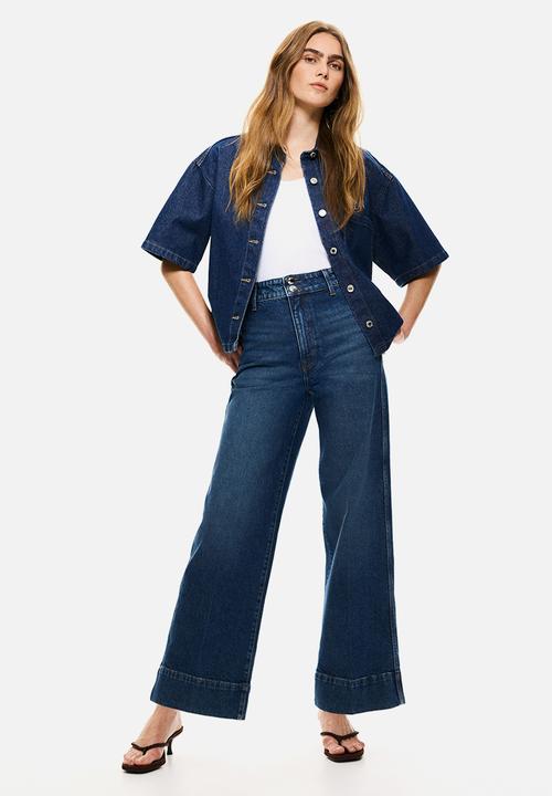 H&M - Wide high jeans - denim blue