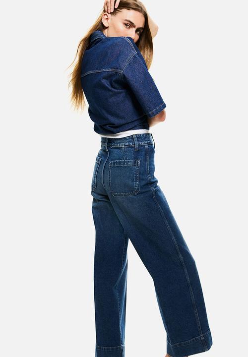 H&M - Wide high jeans - denim blue