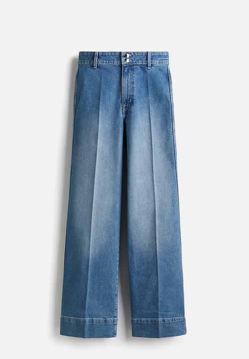 H&M - Wide high jeans - light denim blue