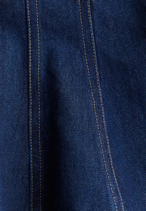 H&M - Denim peplum top - dark denim blue