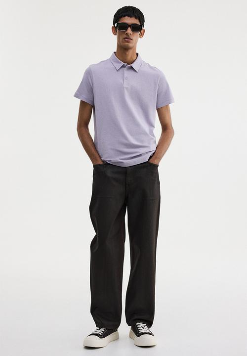 H&M - Slim fit polo shirt - light purple 