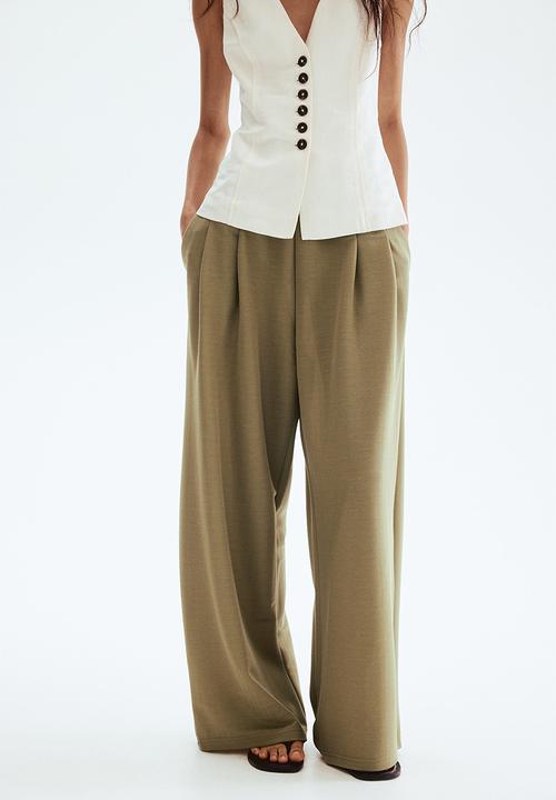 H&M - Pull-on trousers - khaki green