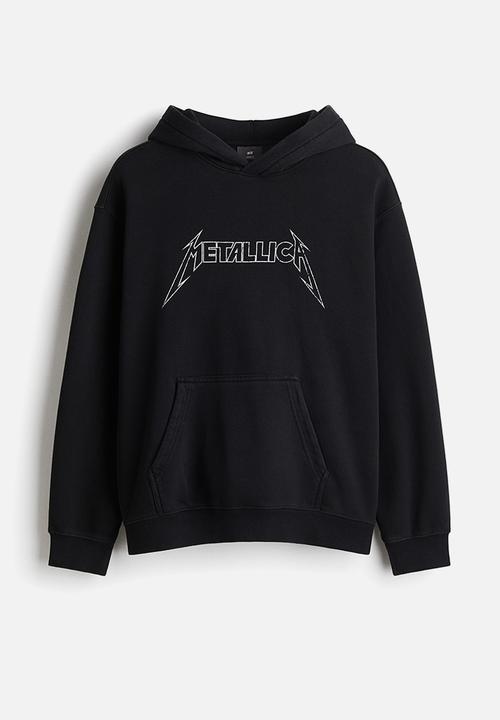 H&M - Loose fit hoodie - black/metallica 