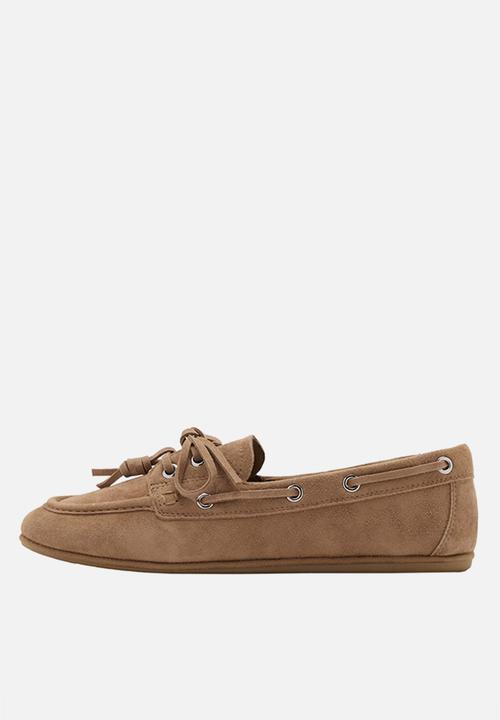 MANGO - Eris suede boat shoe - light pastel brown