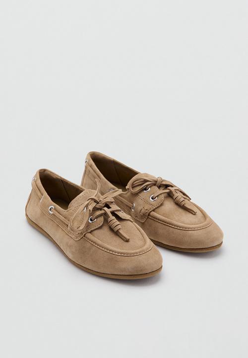 MANGO - Eris suede boat shoe - light pastel brown
