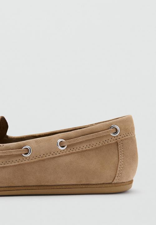 MANGO - Eris suede boat shoe - light pastel brown