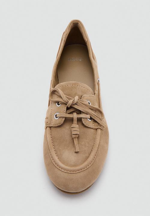 MANGO - Eris suede boat shoe - light pastel brown