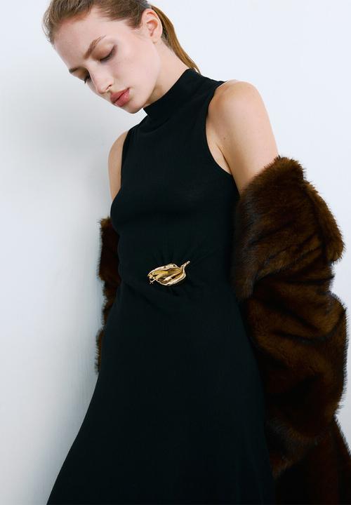 MANGO - Dress carrion - black
