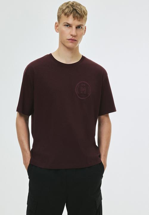 H&M - Loose fit printed T-shirt - plum