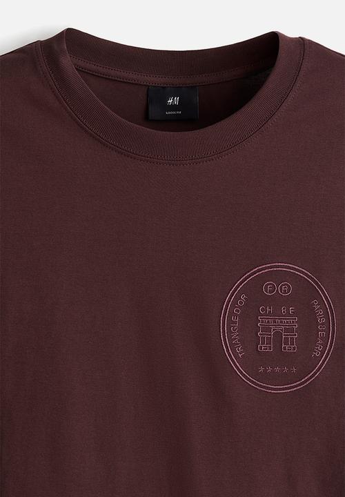 H&M - Loose fit printed T-shirt - plum