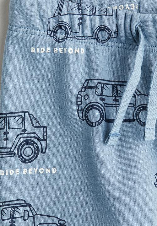 H&M - Printed joggers - blue/cars
