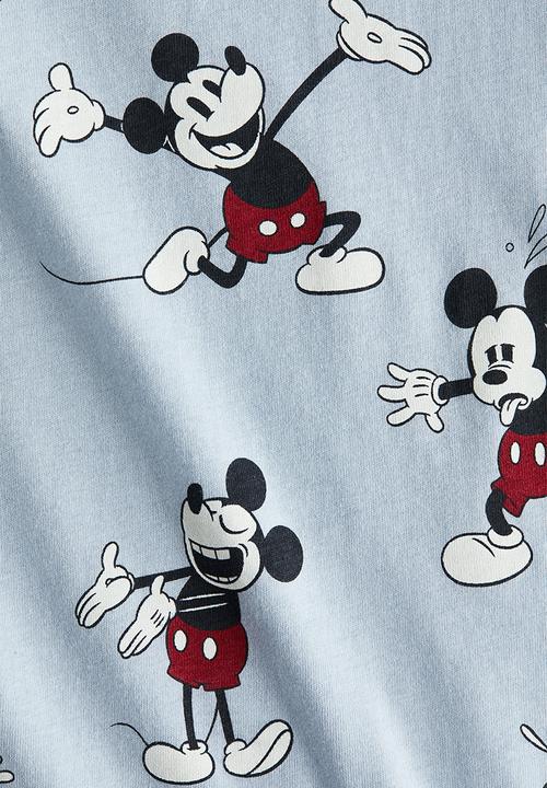 H&M - Printed T-shirt - light blue/mickey mouse