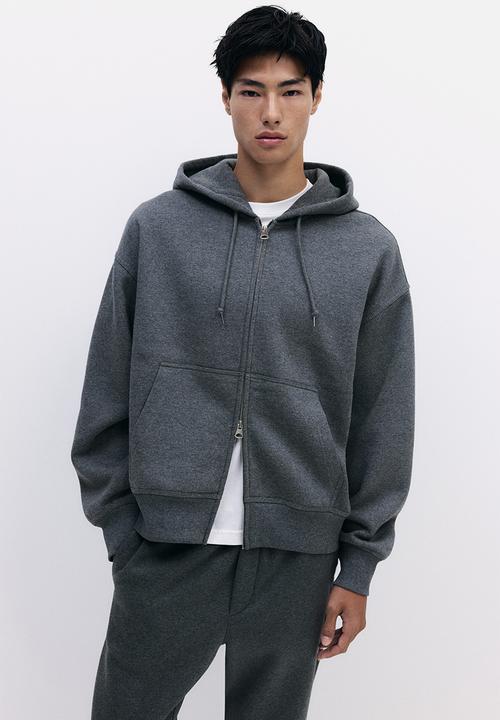 H&M - Oversized fit zip-through hoodie - grey