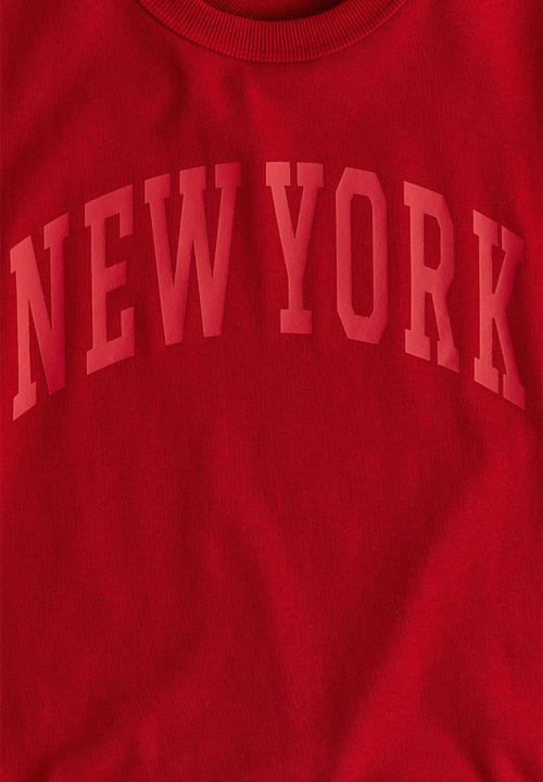 H&M - Printed sweatshirt - red new york 