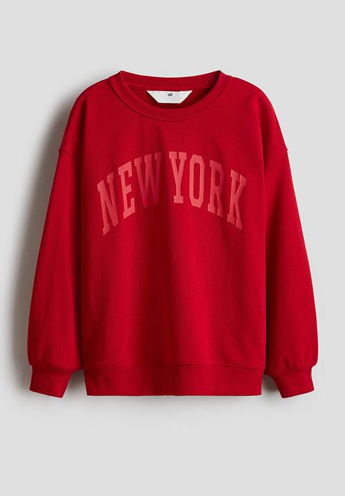 H&M - Printed sweatshirt - red new york 