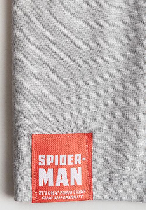 H&M - Printed T-shirt - light grey/spider-man