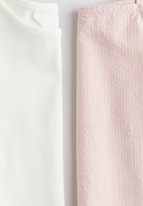 H&M - 2-Piece cotton set - light pink & white 