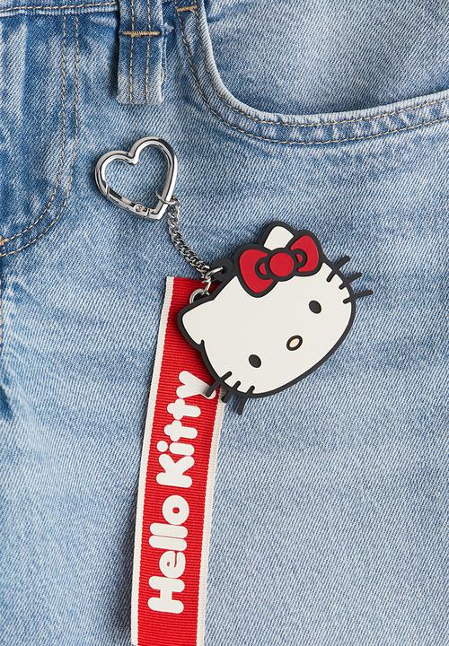 H&M - Loose fit jeans - light denim blue/hello kitty