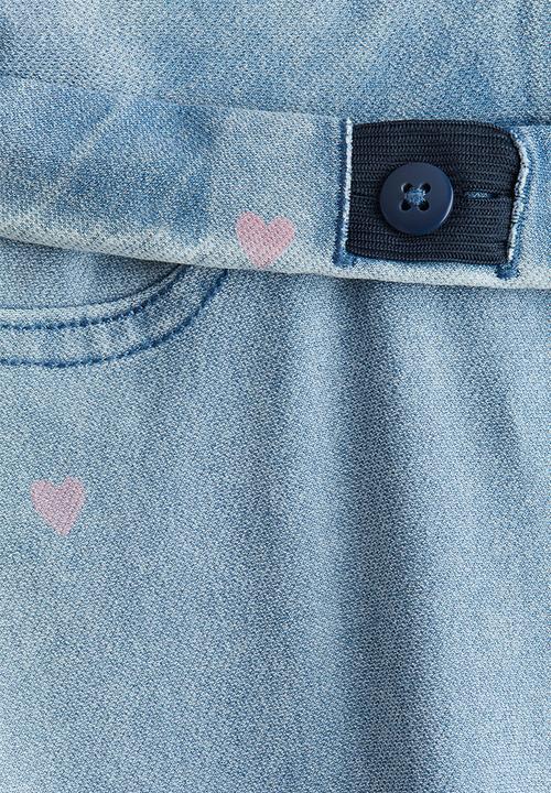H&M - Wide denim-look trousers - light denim blue/hearts